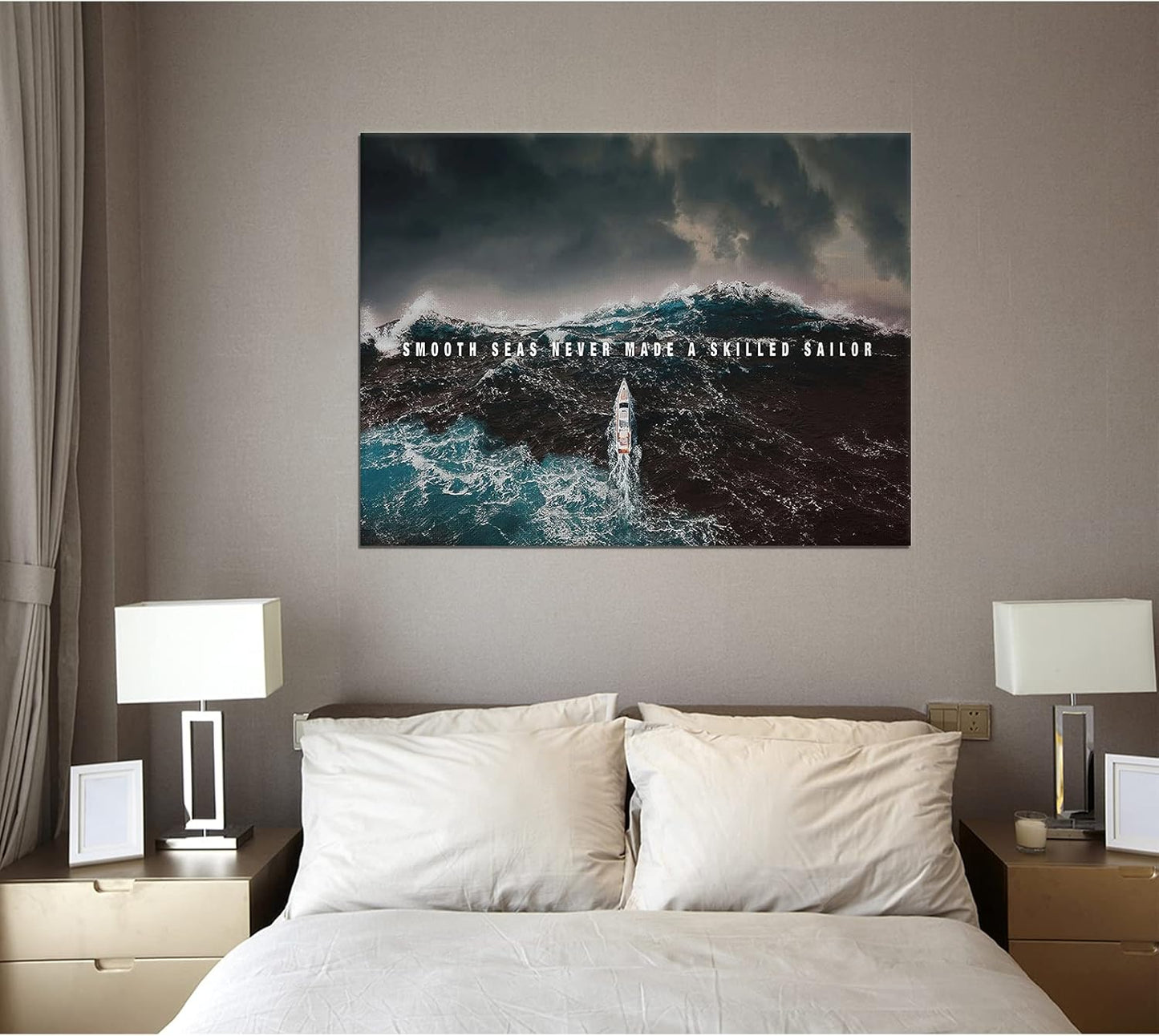 GoForArt Inspirational Canvas Wall Art, Famous Quote Prints Motivational Wall Decor, Boat Sea Poster for Office Living Room, Ocean Bedroom Dining Room Artwork Home Decoration 18x24in