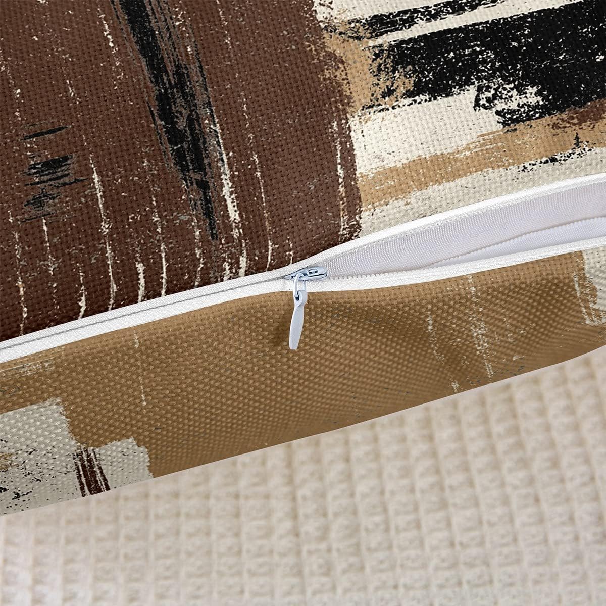 Feelyou Abstract Throw Pillow Covers for Couch Sofa Bed, Set of 2 Modern Abstract Art Decorative Pillows Cushion Covers, Grey Brown Black Pillow Inserts Not Included, 20x20 inch