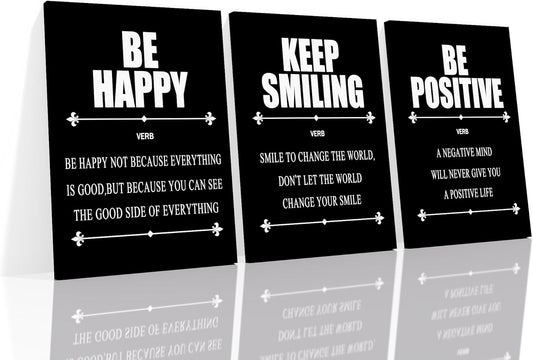 Inspirational Canvas Wall Art Home Decor 3 Pieces Motivational Entrepreneur Poster Print Positive Picture Painting Artwork for Living Room Gym School Office Stretched and Framed [60''Wx28''H]