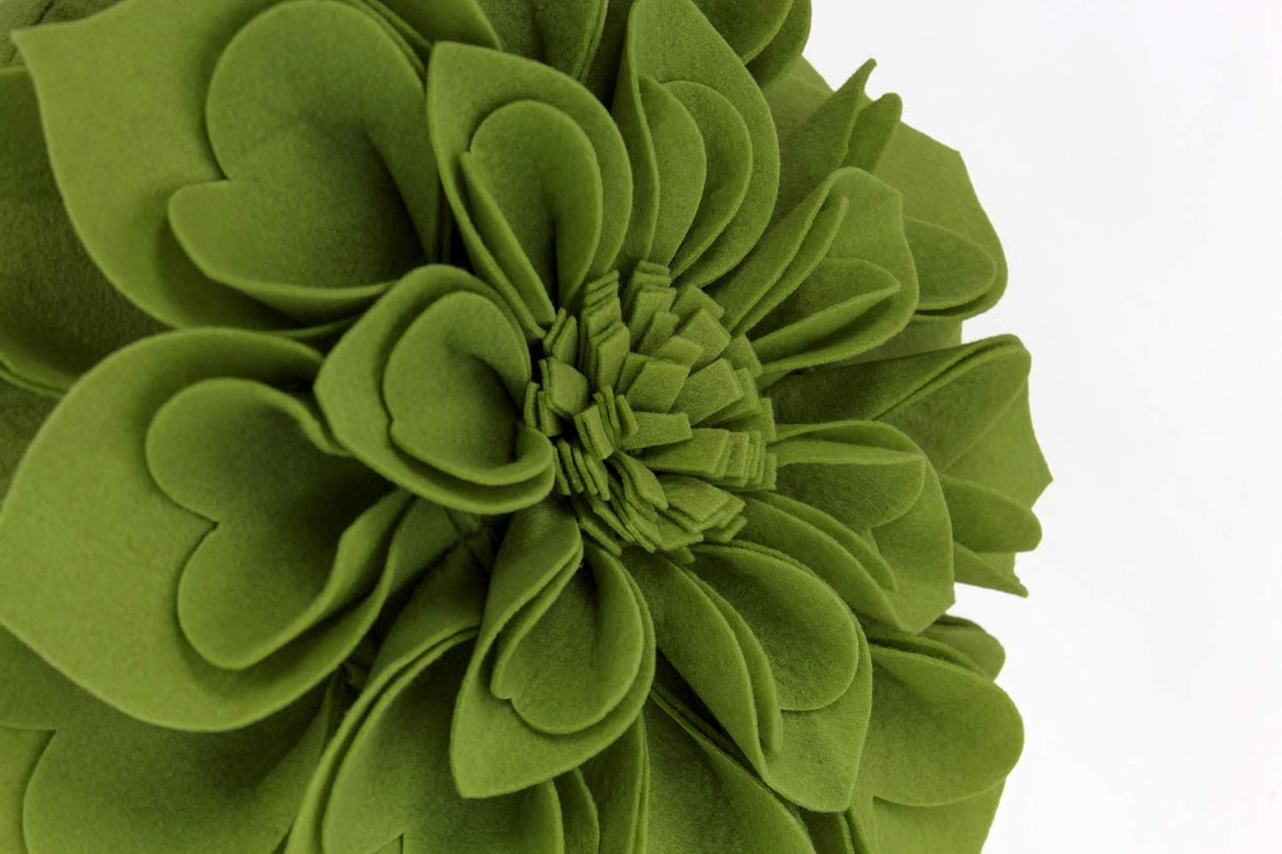 Fennco Styles Handmade 3D Heart-Shaped Petals Flower Decorative Throw Pillow Cover Only - 13" Round Floral Pillow Case for Couch, Home Décor and Holiday, Housewarming Gift (Kiwi)