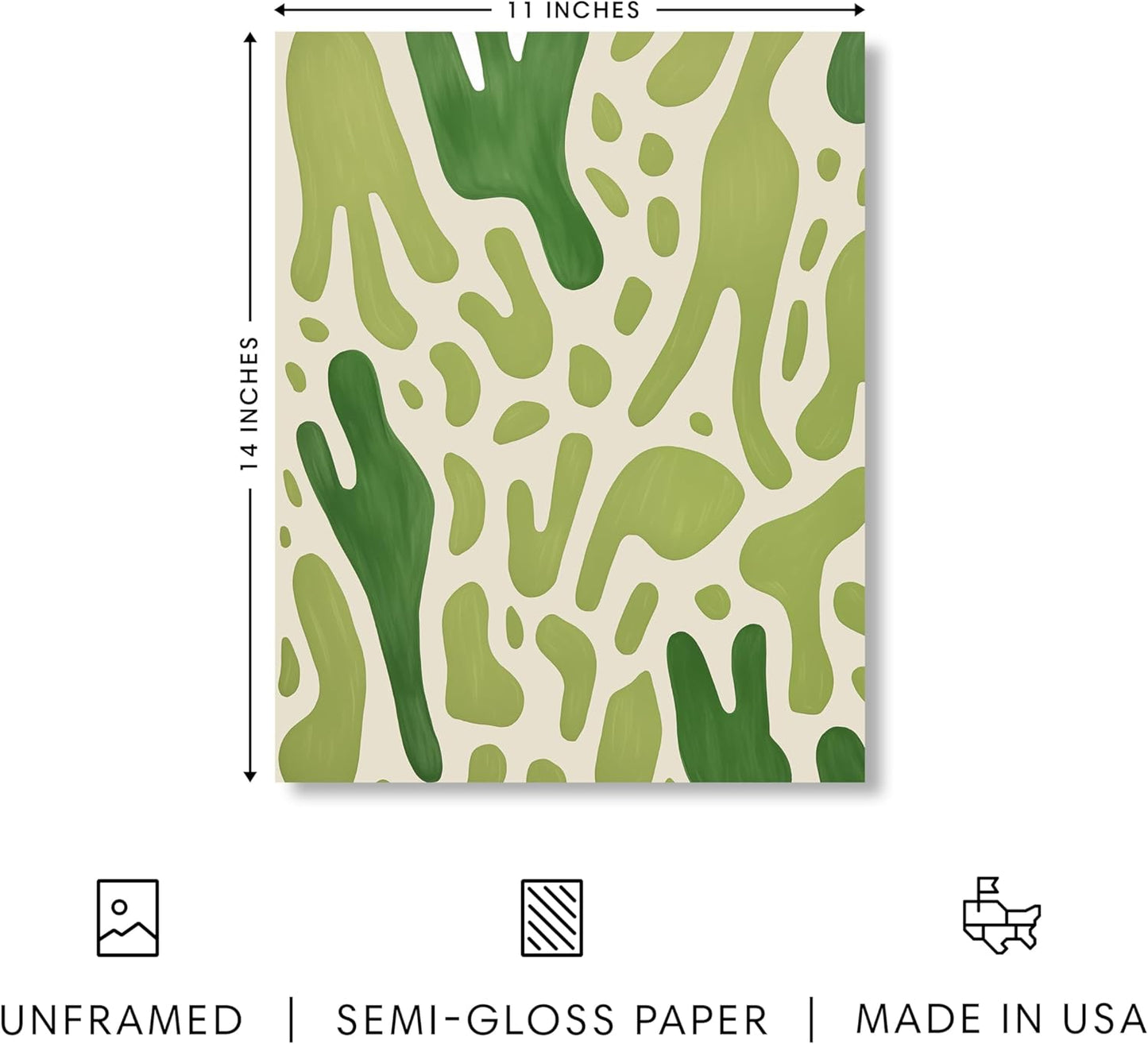 HAUS AND HUES Modern Abstract Wall Art - Blue and Green Living Room Art, Modern Artwork for Walls, Minimalist Picture for Living Room(Green Pattern, Unframed, 11x14)