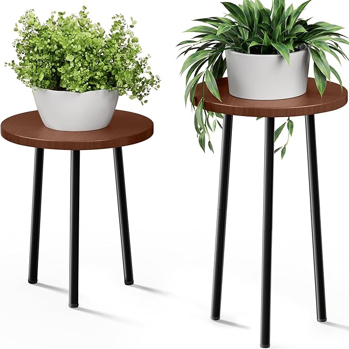 Plant Stand Indoor, Mid Century Plant Holder 2 Pack , Corner Plant Stand Modern Plant Table for Indoor Plants Home & Garden Decor , Outdoor Plant Stands for Patio Garden Office Living Room