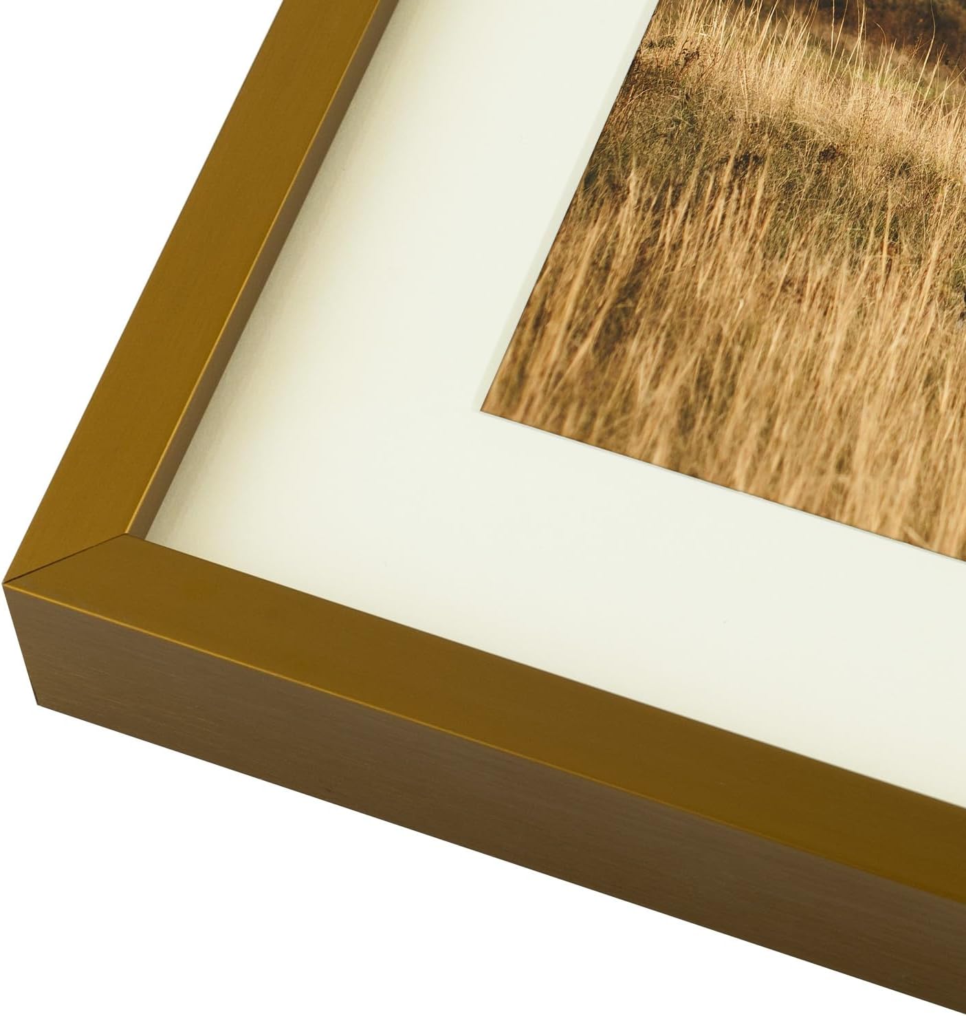 Frametory - 8x20 Aluminum Collage Picture Frame - Display 4x6 Pictures with 4 Openings Mat - Real Glass Front - Horizontal/Vertical Wall Mount - Bronze 1 Pack