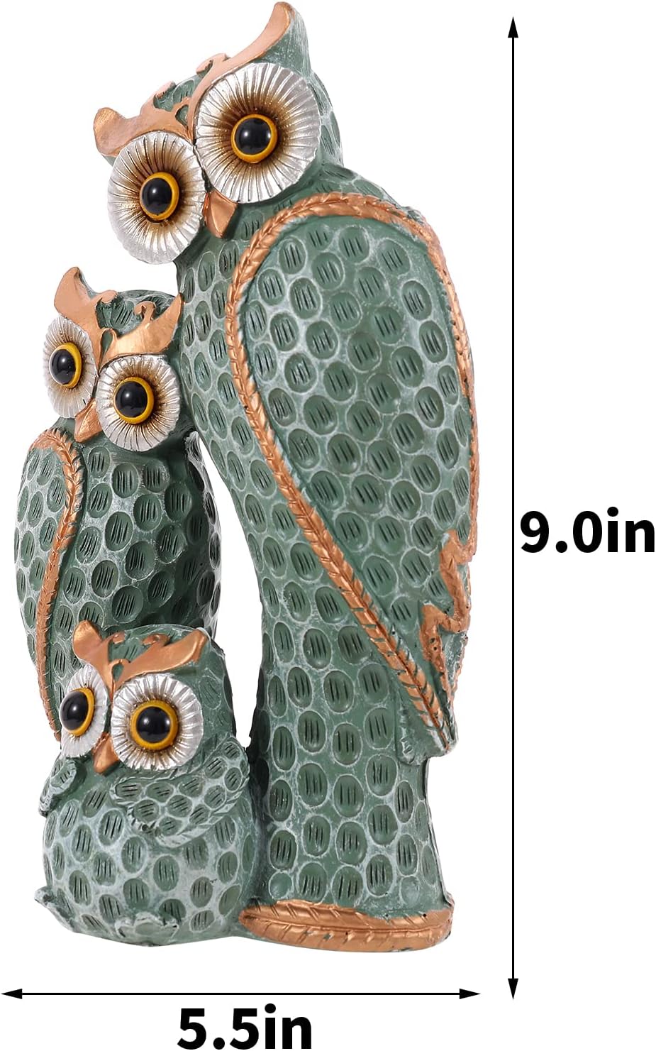 Cute Family of Three owl Figurines Owl Statues Home Décor for Shelf Gifts Decoration for Birds Lovers Home,Office, Bookself
