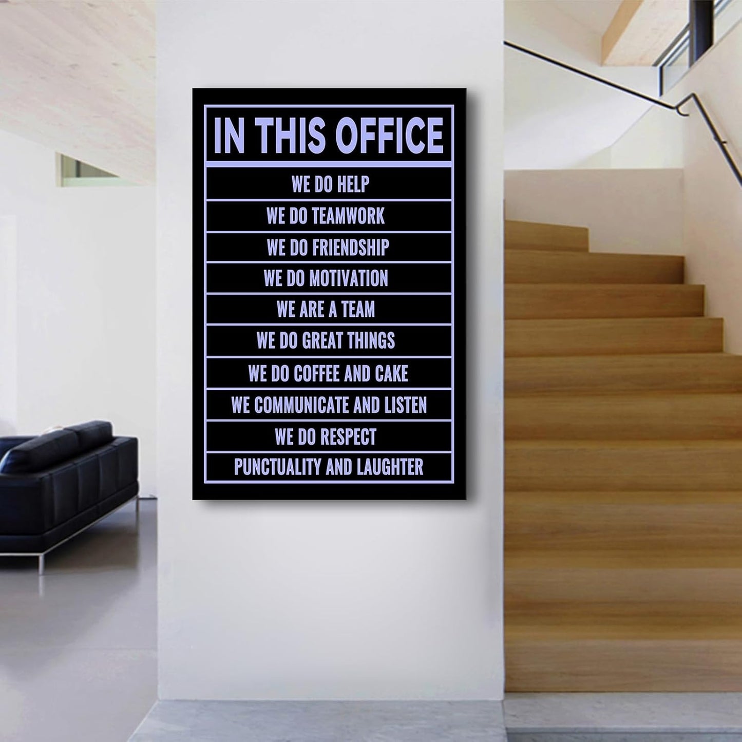 In This Office Inspirational Poster Wall Art Motivational Entrepreneur Quotes Printed on Canvas Home Decor Picture Painting Artwork for Living Room Workplace Stretched and Framed [24''Wx36''H]