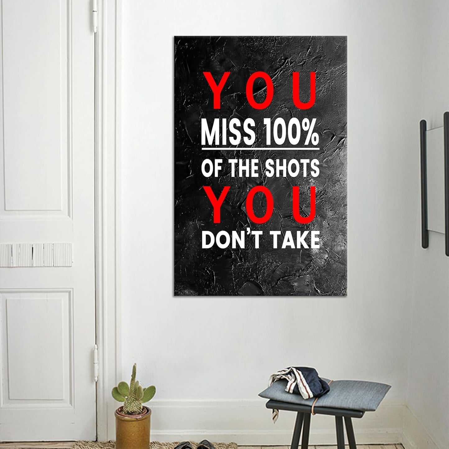 Inspirational Poster Wall Art Office Decor Black Motivational Quotes Print on Canvas Inspiring Picture Artwork for Modern Home Living Room Workplace Wall Decoration Ready to Hang [24''Wx36''H]