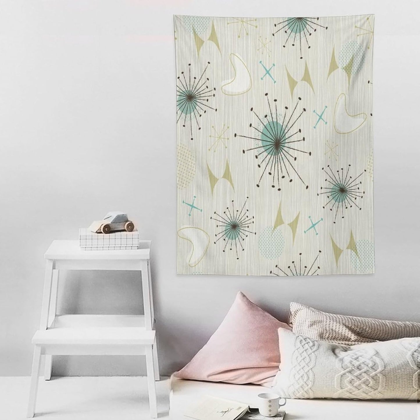 ICMOLYYENLO Boho Medieval Cat Tapestry, Abstract Atomic Starburst Geometric Aesthetic Art Wall Hanging For Bedroom Living Room Dormitory 30x40 Inches