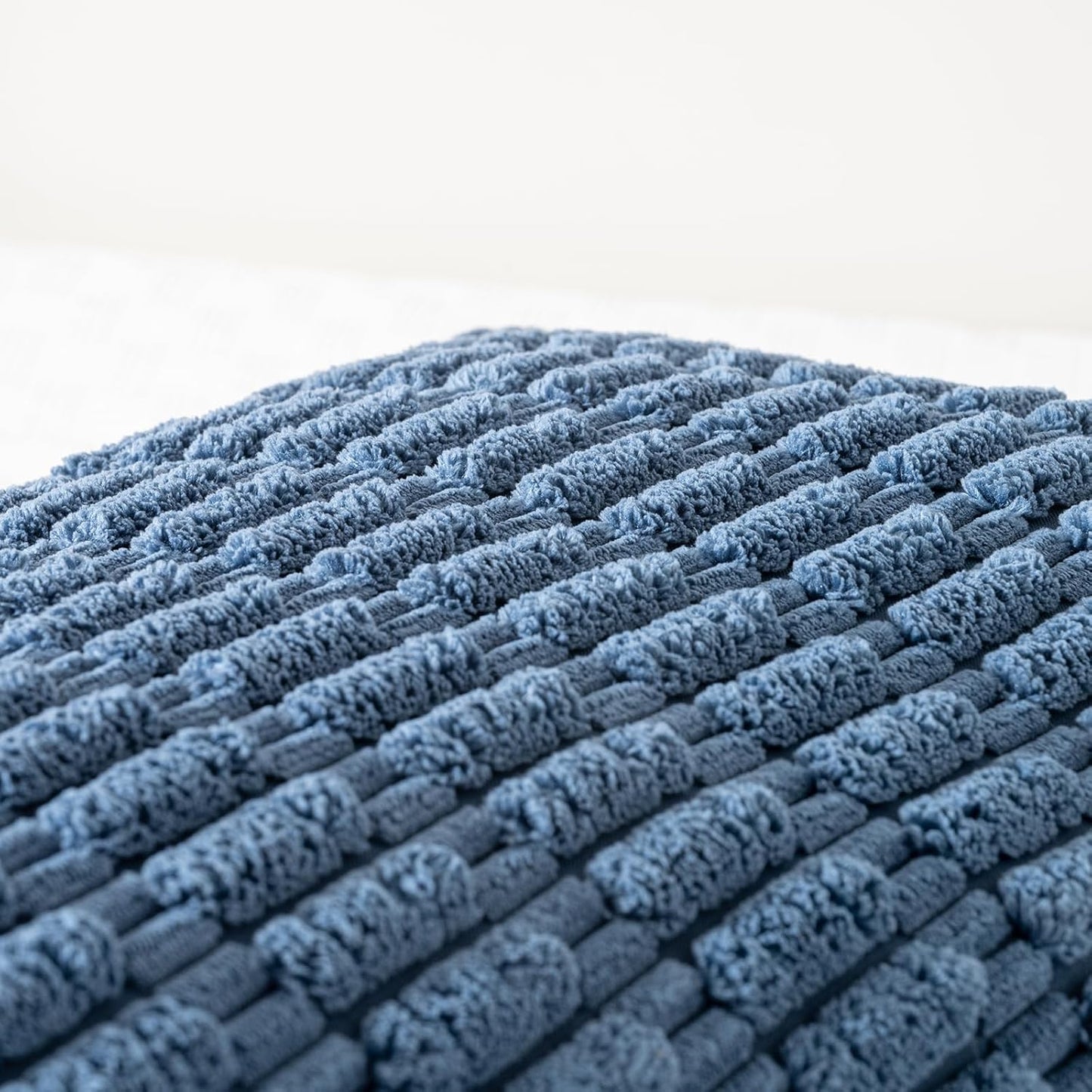 Fancy Homi Dusty Blue Long Body Lumbar Decorative Throw Pillow Covers 20x54 Inch for Bed Couch Bedroom Bench, Soft Corduroy Rectangle Solid Pillow Case, Rustic Farmhouse Boho Room Decor