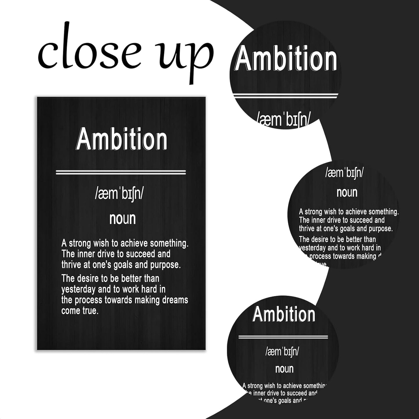 Inspirational Canvas Wall Art Ambition Motivational Entrepreneur Quotes Poster Print Positive Saying Words Picture Painting Artwork for Home Decoration Teens Room Bedroom Ready to Hang [12''W X 18''H]