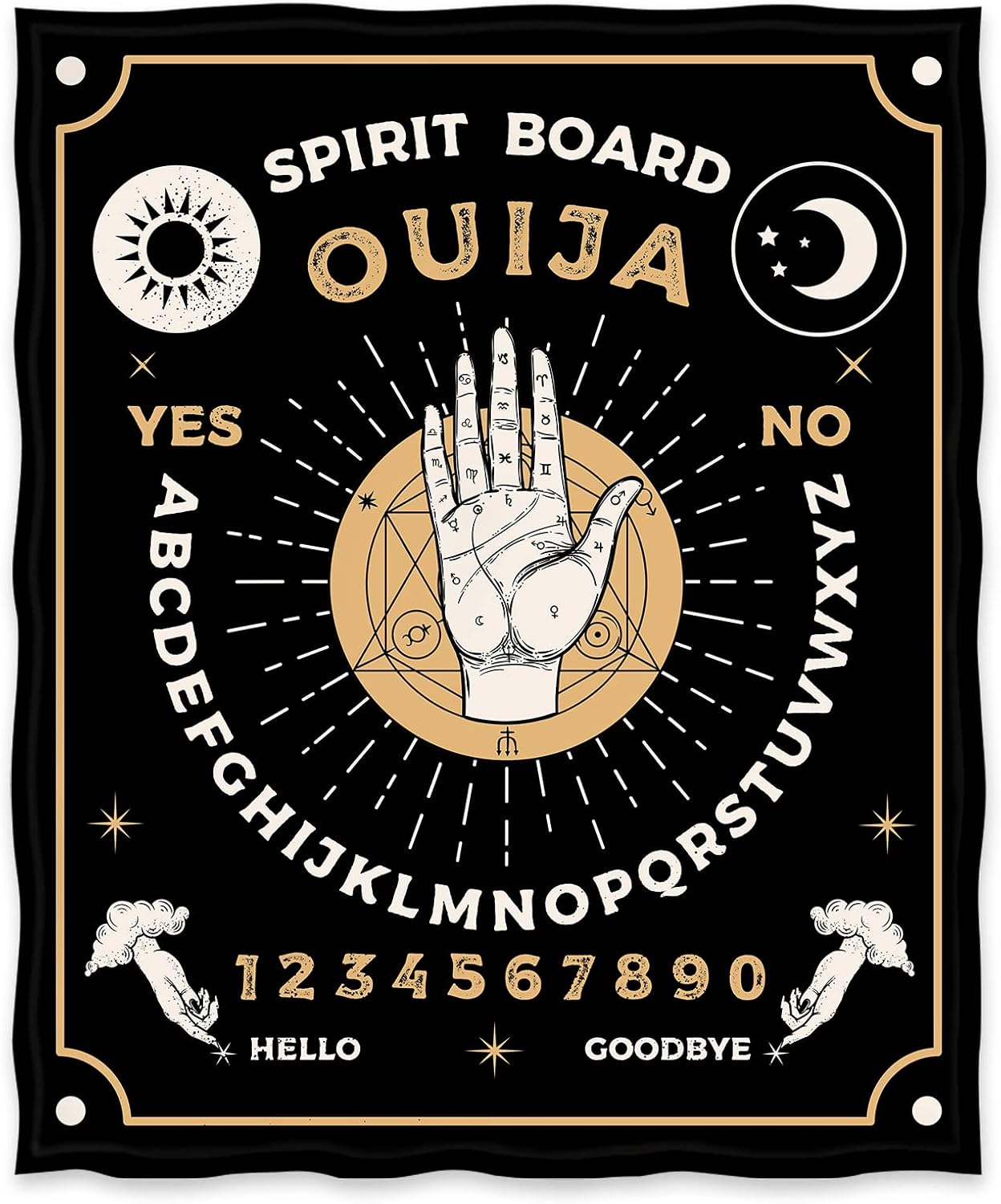 Jekeno Ouija Board Blanket Gifts for Women Kids Girls Toddlers Home Bedroom Living Room Decor Soft Cozy Lightweight Throw Blankets Black 50"x60"