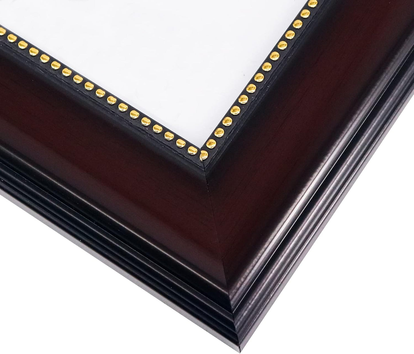 GraduationMall 4x6 Picture Frames, Real Glass, Display Photos for Wall or Tabletop, Mahogany with Gold Beads, 2-Pack