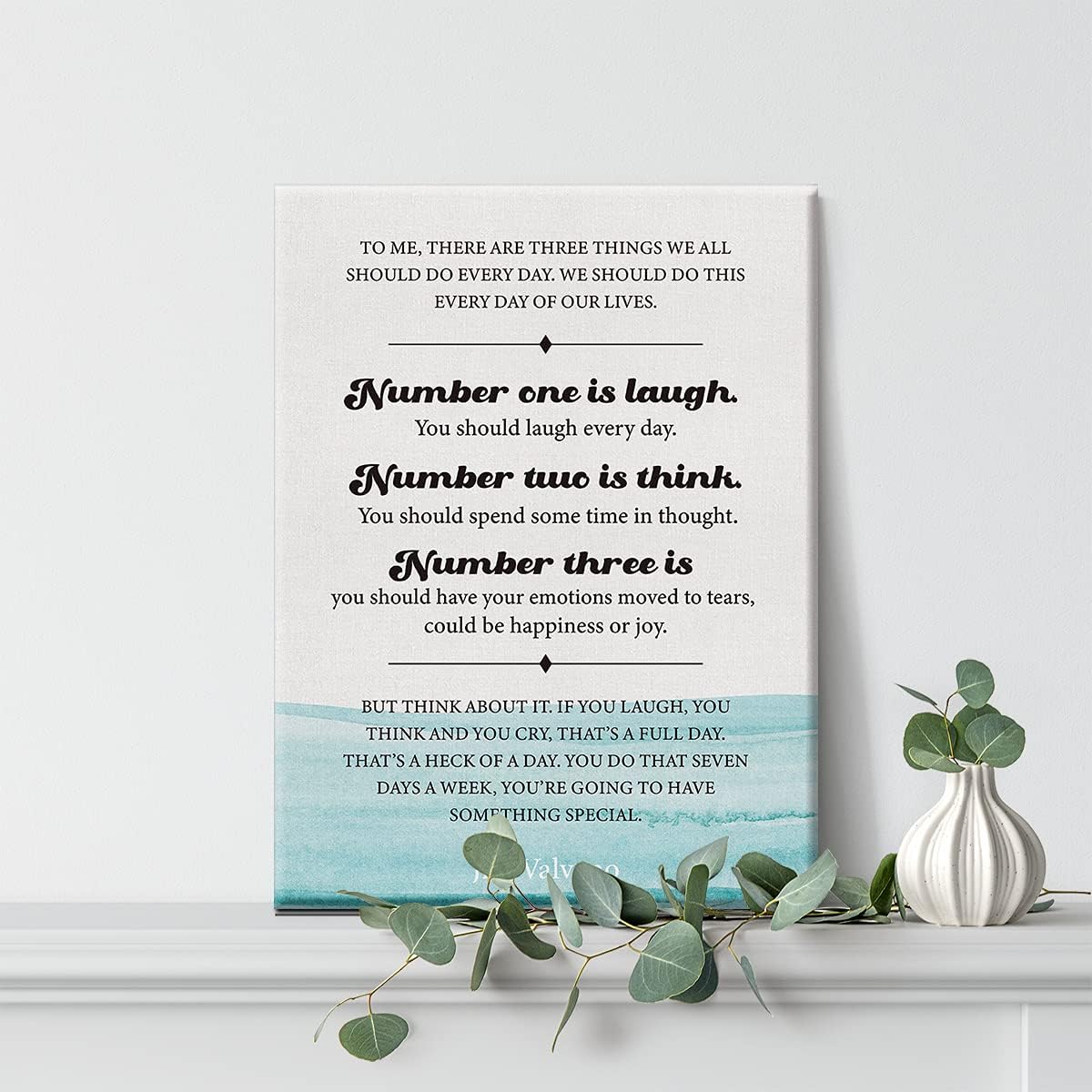 Inspirational Wall Art Jim Valvano Quote to Me There are Three Things Canvas Painting Prints for Home Living Room Office Wall Decor Framed Life Artwork Gifts(12x15 Inch)