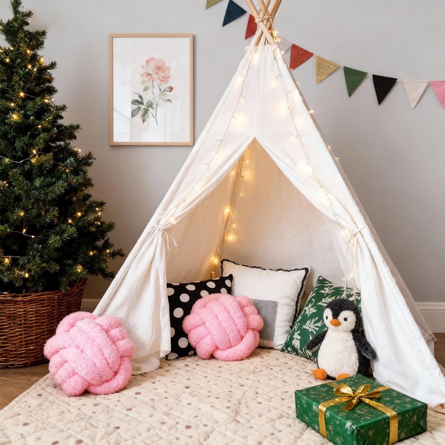 Knot Pillow Ball Plush - Decorative Throw Pillows for Bed Relieve Stress, Round Knot Cushion for Sofa Decor Pet Toy, Pink 8 inch