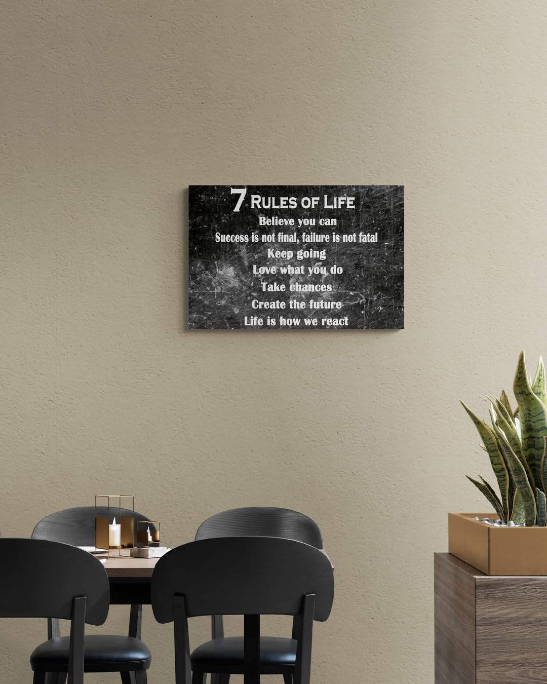 GoForArt Motivational Canvas Wall Art, Famous Quote Inspirational Prints Wall Decor, 7 Rules Of Life Art Print for Office Living Room, Positive Poster Bedroom Dining Room Artwork Home Decoration