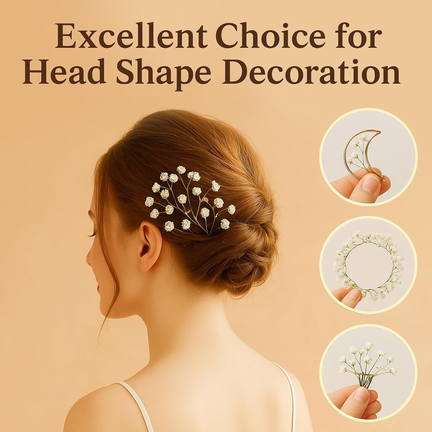 Dried Baby' s Breath Flowers Bulk - 120Pcs Pressed Babys Breath for Invitations, Resin Art & DIY Crafts, Natural White Baby Breath with Green Stem for Wedding Cards, Nail Art, Scrapbook