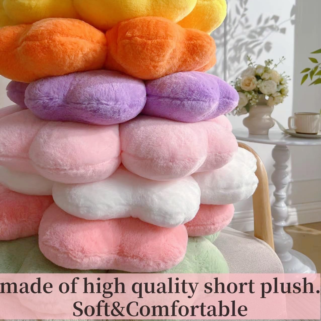 Flower Pillow,Cute Daisy Pillow 15.7In Yellow Flower Shaped Plush Throw Pillow Decorative Cushion for Home Bedroom Sofa Chair Couch Decor