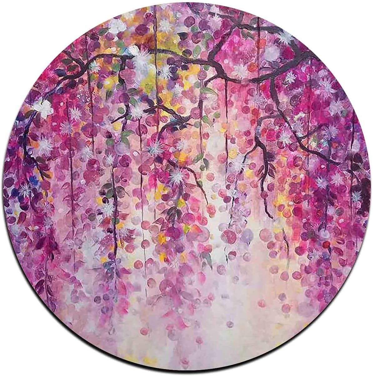 Colorful Watercolor Flowers Round Coaster Set - Made of Recycled Rubber - Set of 4