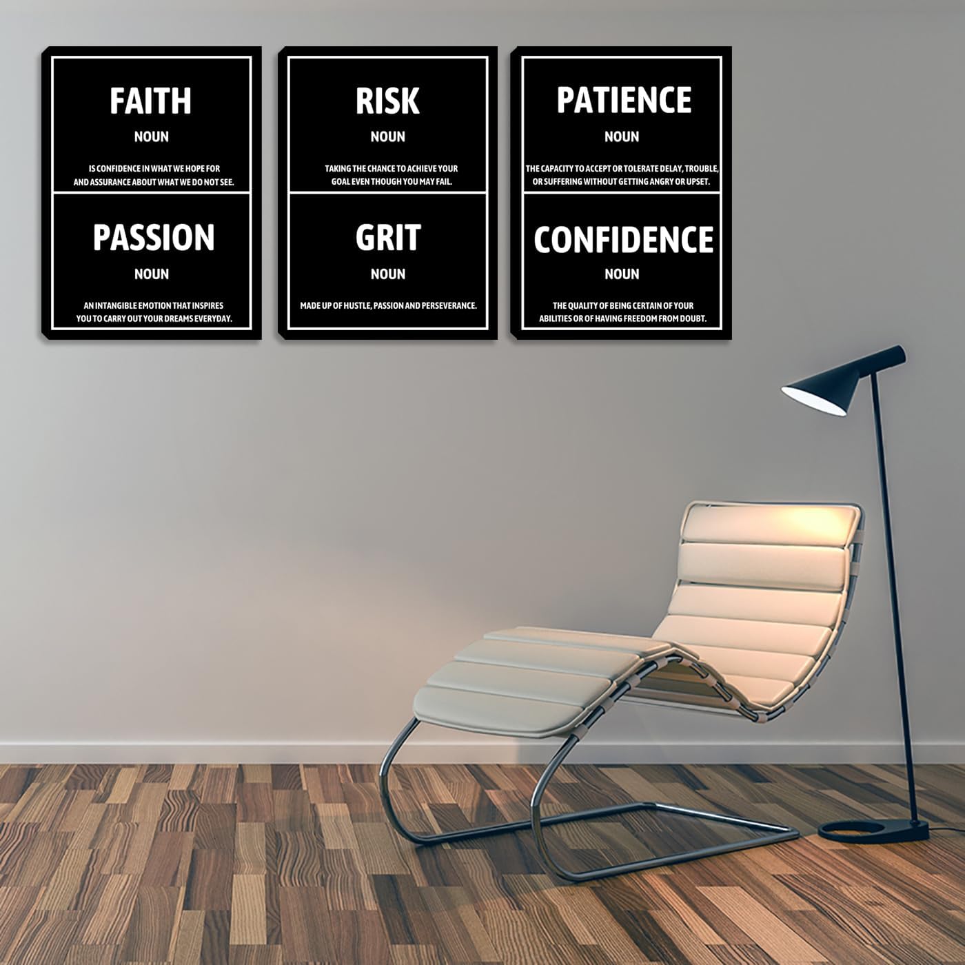 Inspirational Framed Canvas Wall Art Painting Artwork Motivational Positive Quotes Prints Posters Picture Black Home Painting Wall Decor for Living Room Bedroom Office Gym Decoration (72" Wx36 H)