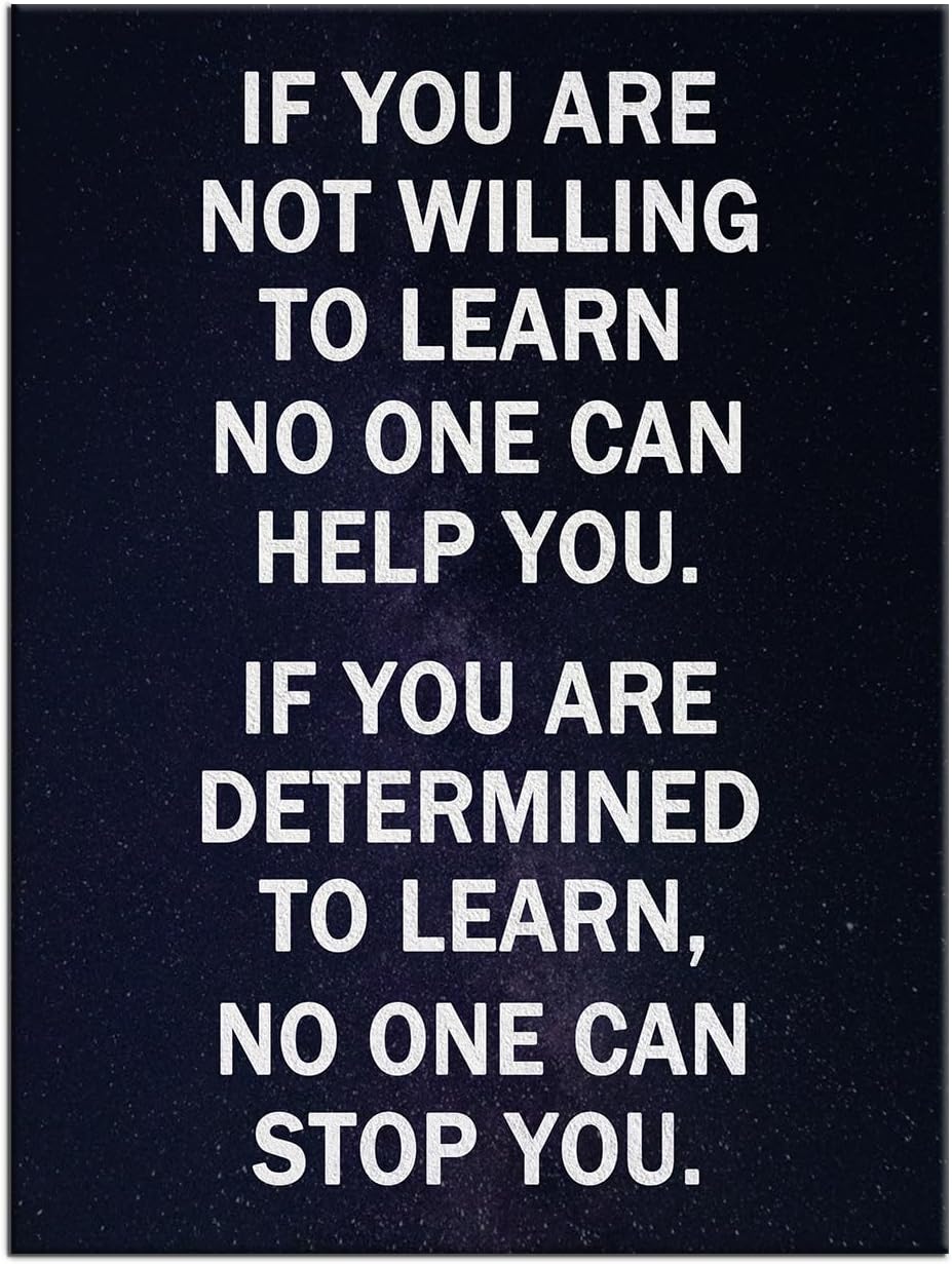 Determined Motivational Canvas Wall Art Large Size Inspirational Wall Decor Poster Print Positive Picture Painting Artwork for Modern Home Living Room Gym School Stretched and Framed [30''Wx 40''H]