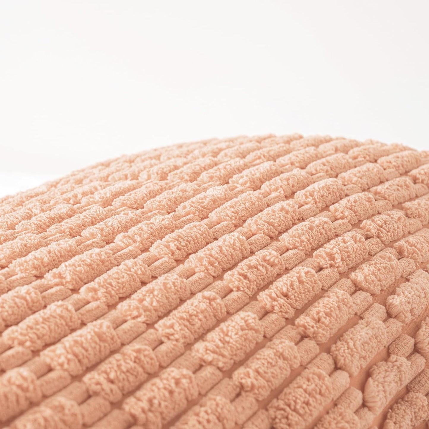 Fancy Homi Peach Long Body Lumbar Lumbar Decorative Throw Pillow Covers 14x36 Inch for Bed Couch Bedroom Bench, Soft Corduroy Rectangle Solid Pillow Case, Rustic Farmhouse Boho Room Decor