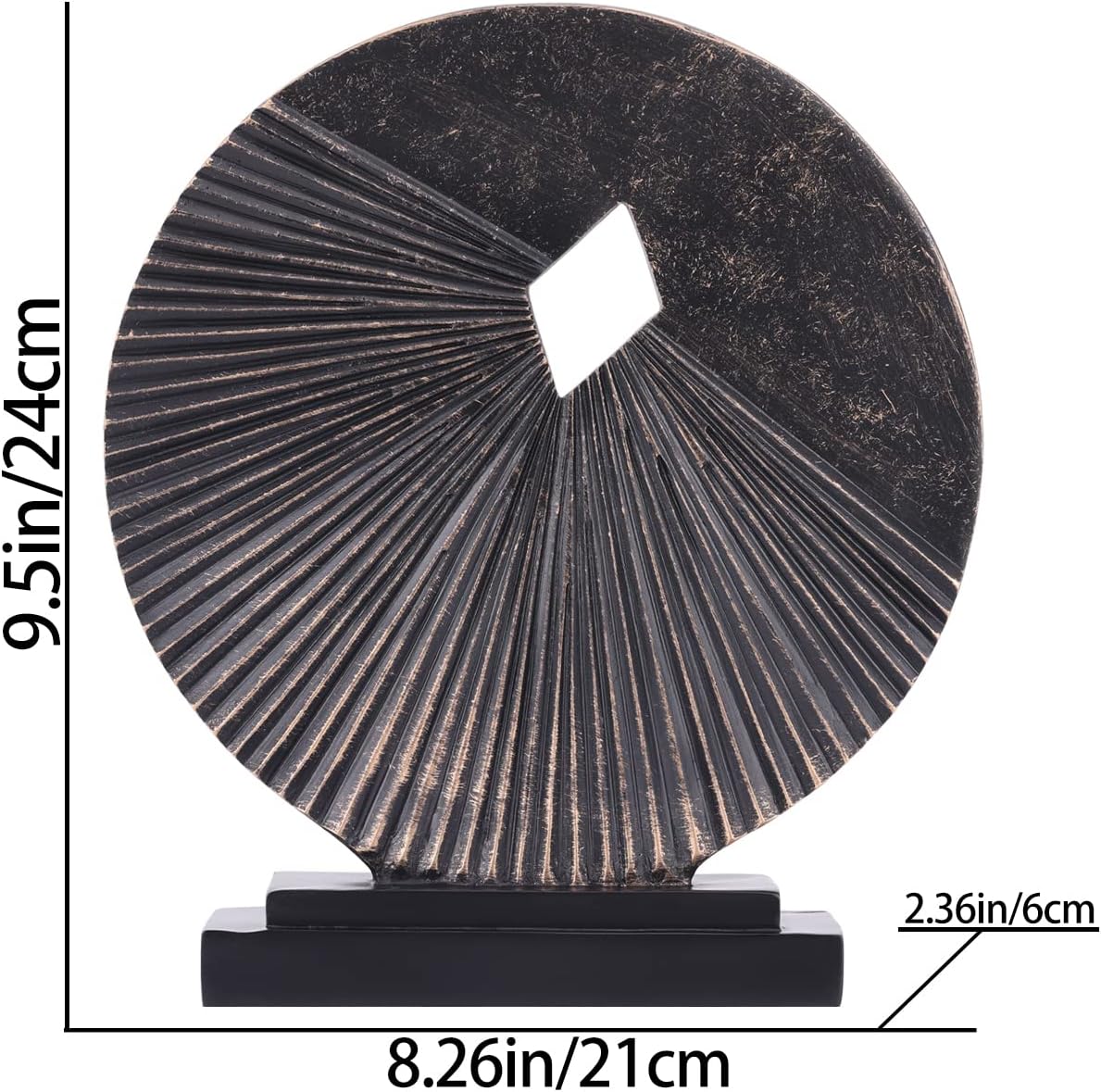 DOVDOV Geometric Home Decor Statues, Unique Round Modern Art Decors, Gunmetal Home Decor, Shelf Decor Aesthetics, Office Table Decor, entryway Entry Table Decor.