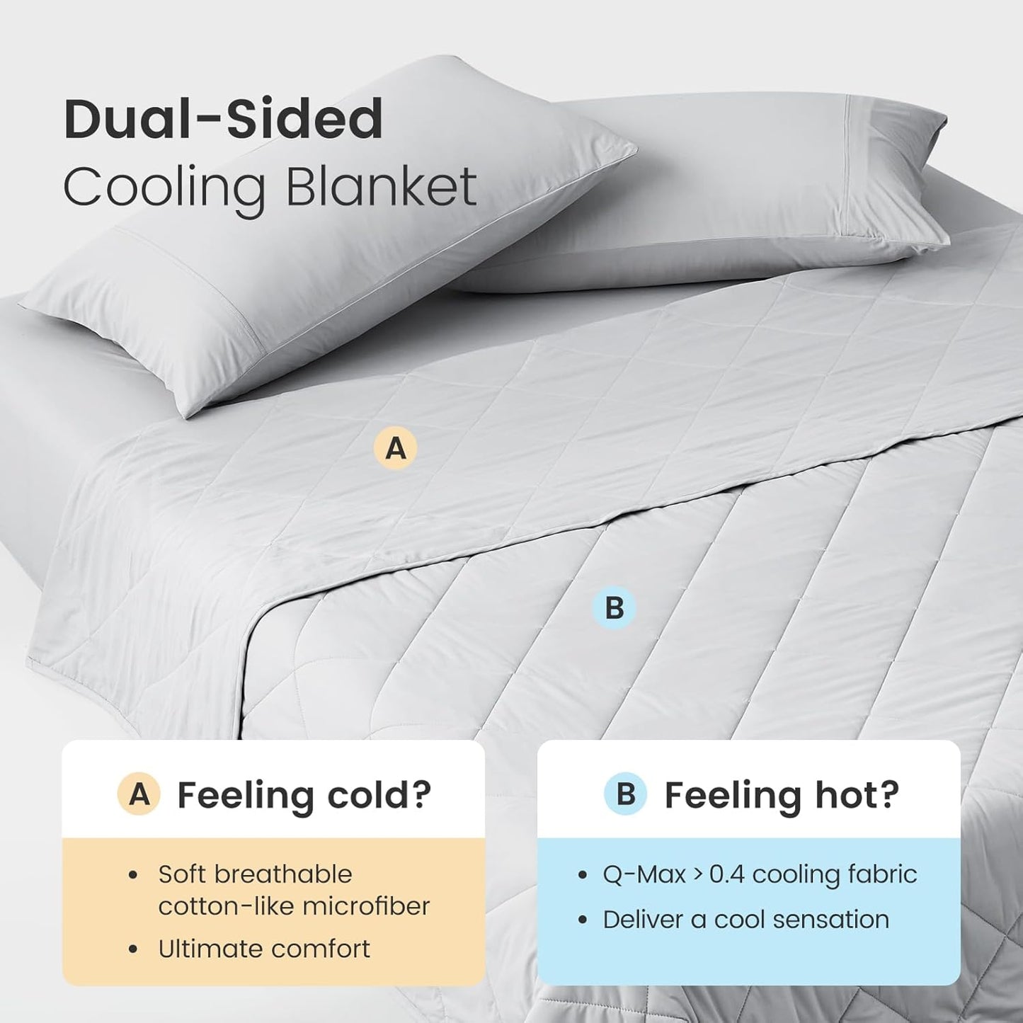 Cozy Bliss Cooling Blanket for Hot Sleepers, Q-Max 0.4 Cooling Comfort for Girls Boys, Cold Blankets for Night Sweats Sleeping, Ultra-Cool Lightweight Breathable Summer Blanket for Travel