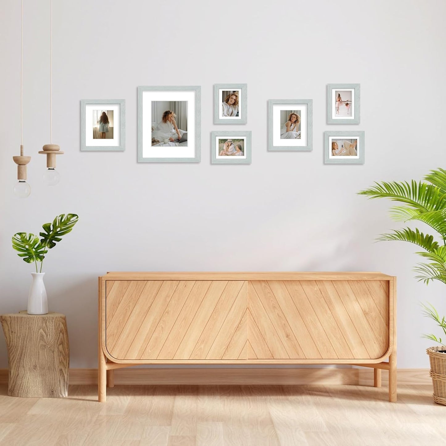 iRahmen 11x14 Picture Frame Set of 2, HD Plexglass Poster Frames Display Picture 8x10 with Mat or 11 x 14 without Mat, Rustic Photo Frame for Wall Mounting Horizontal Vertical