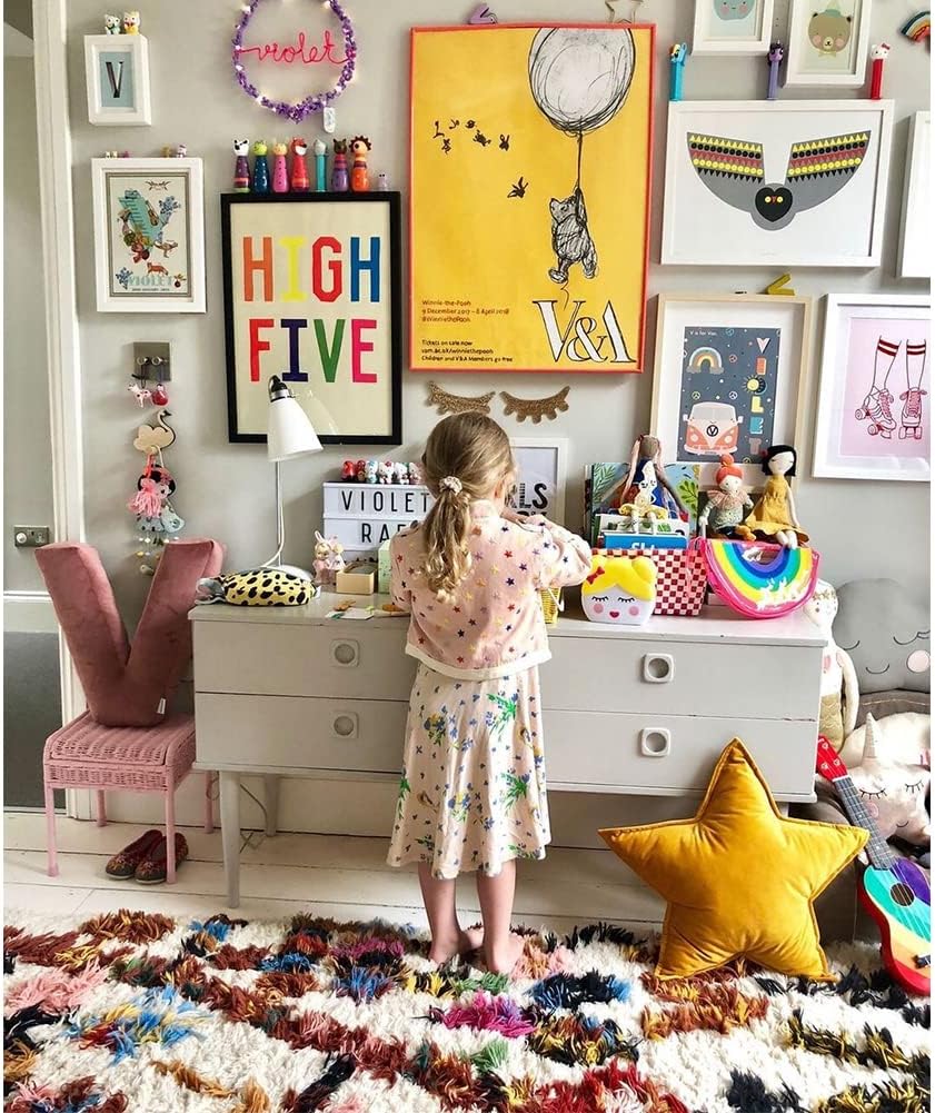 JIKAL Star Moon Shaped Pillow Soft Velvet Nursery Stuffed Throw Pillows for Kids Room Couch Reading Nook Decor (Star, Yellow)