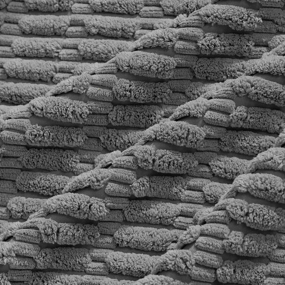 Fancy Homi 4 Packs Dark Grey Decorative Throw Pillow Covers 12x24 Inch for Couch Bed, Rustic Modern Farmhouse Boho Home Decor, Soft Plush Corduroy Gray Cute Square Accent Cushion Case 30x60 cm