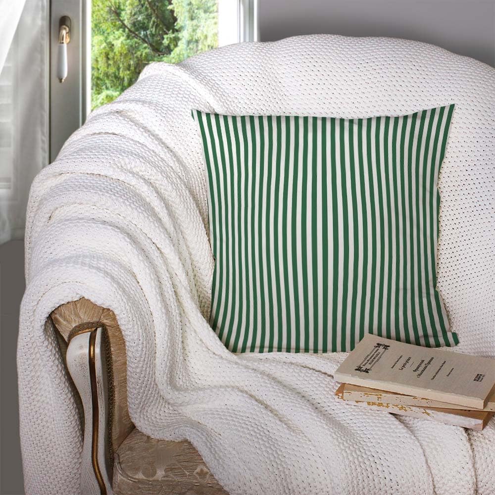 Green Stripes Throw Pillow Covers 20X20 Inch Geometric Pillow Cases for Couch Bedroom Living Room