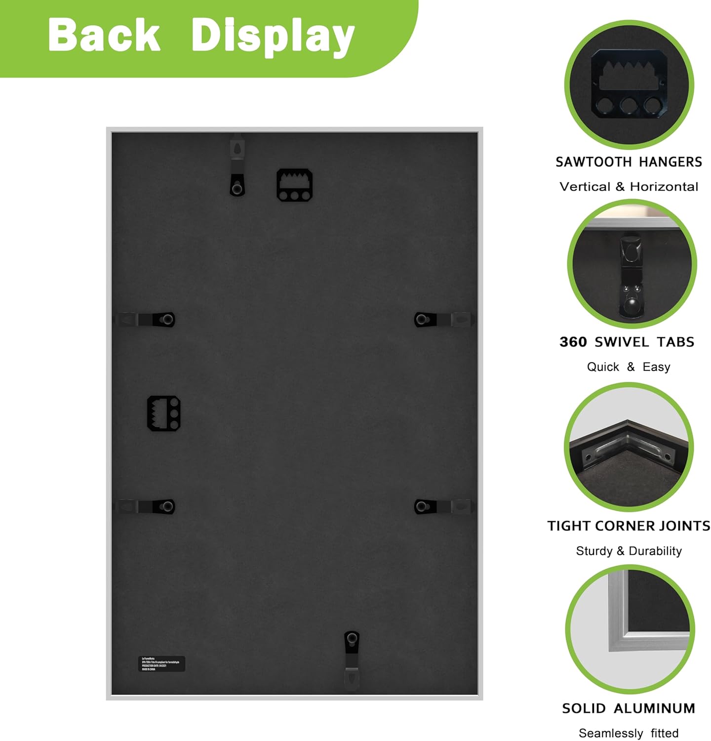 FrameWorks 11x17 Picture Frame – Aluminum Frame w/Tempered Glass, Durable and Stylish Wall Frame for Posters, Photos, Art, Home Decor, Gallery Walls, Office, Living Room - Black