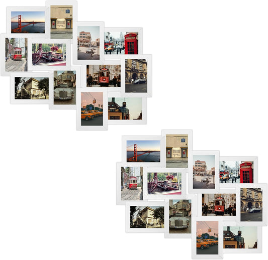 Jerry & Maggie 12 Pack Collage Picture Frame, Photo Frame Wall Decor 4×6 Pictures 12 Opening, Wall Photo Frames for Living Room Decorations, Assembly Required, White/ 2 Pack