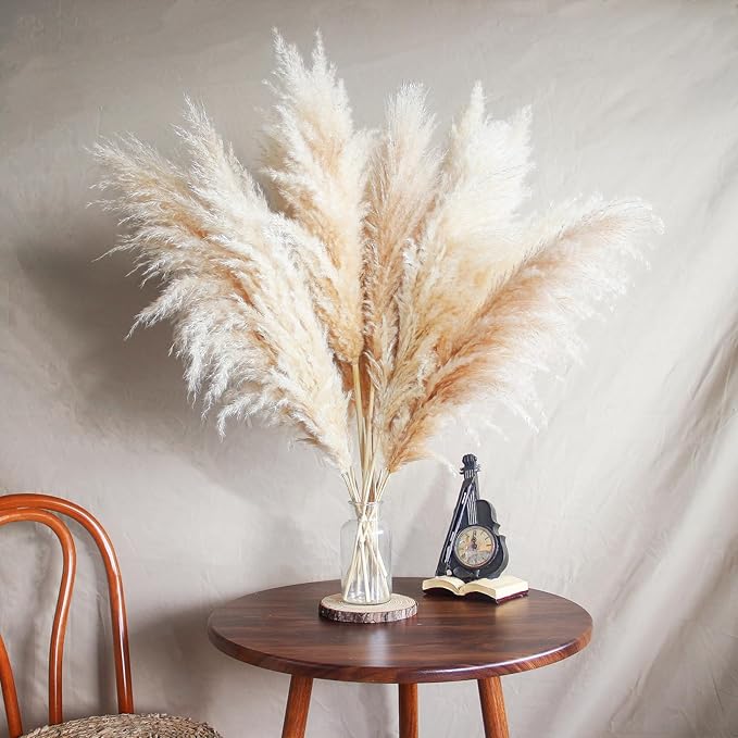 14 Stems 30" inch Dried Pampas Grass Decor Tall, Large Pompas Grass, Boho Neutral Home Decor Bouquet, Fluffy Pampass Grass for Floor Vase Wedding Floral Arrangements Wall Farmhouse Table Decor