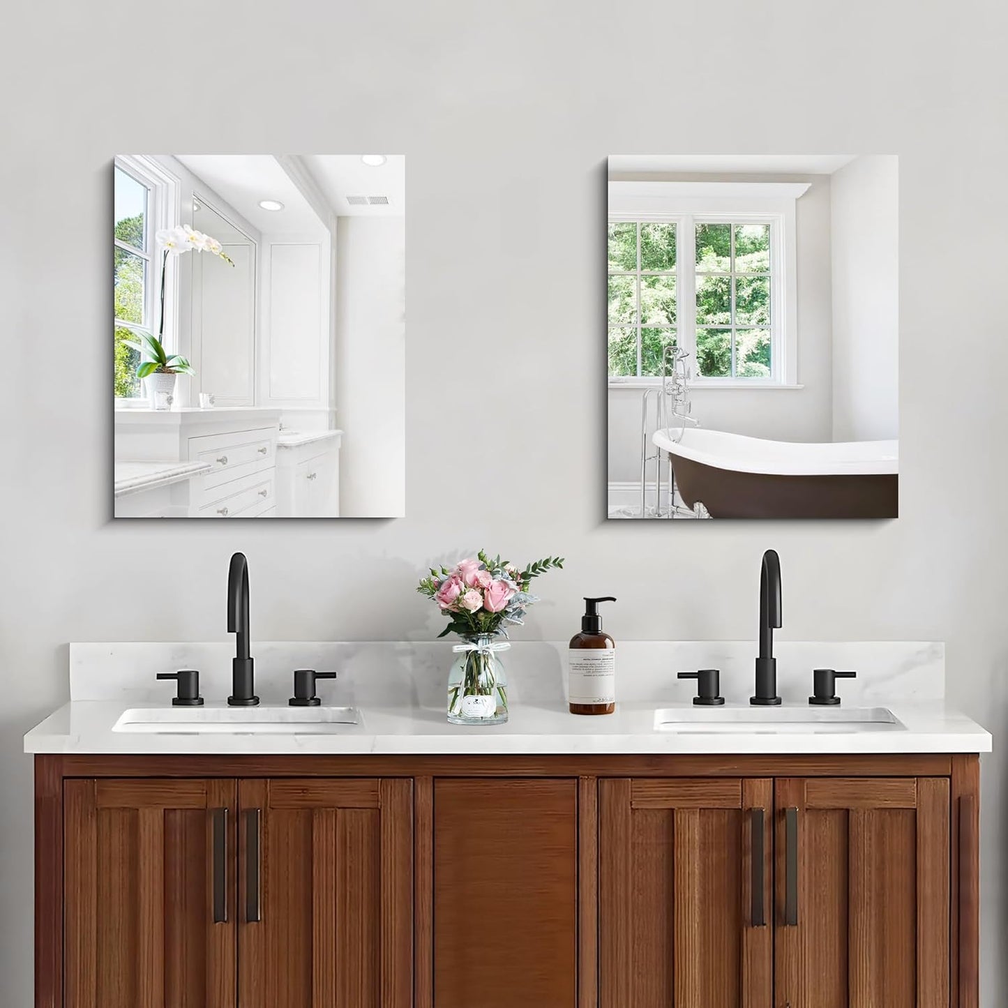 Frameless Mirror 16"x20", Rectangle Bathroom Mirror, Shatterproof Vanity Mirrors Polished Edge, Unframed Mirrors for Wall Hangs Horizontally or Vertically for Home Gym Bedroom Living Room