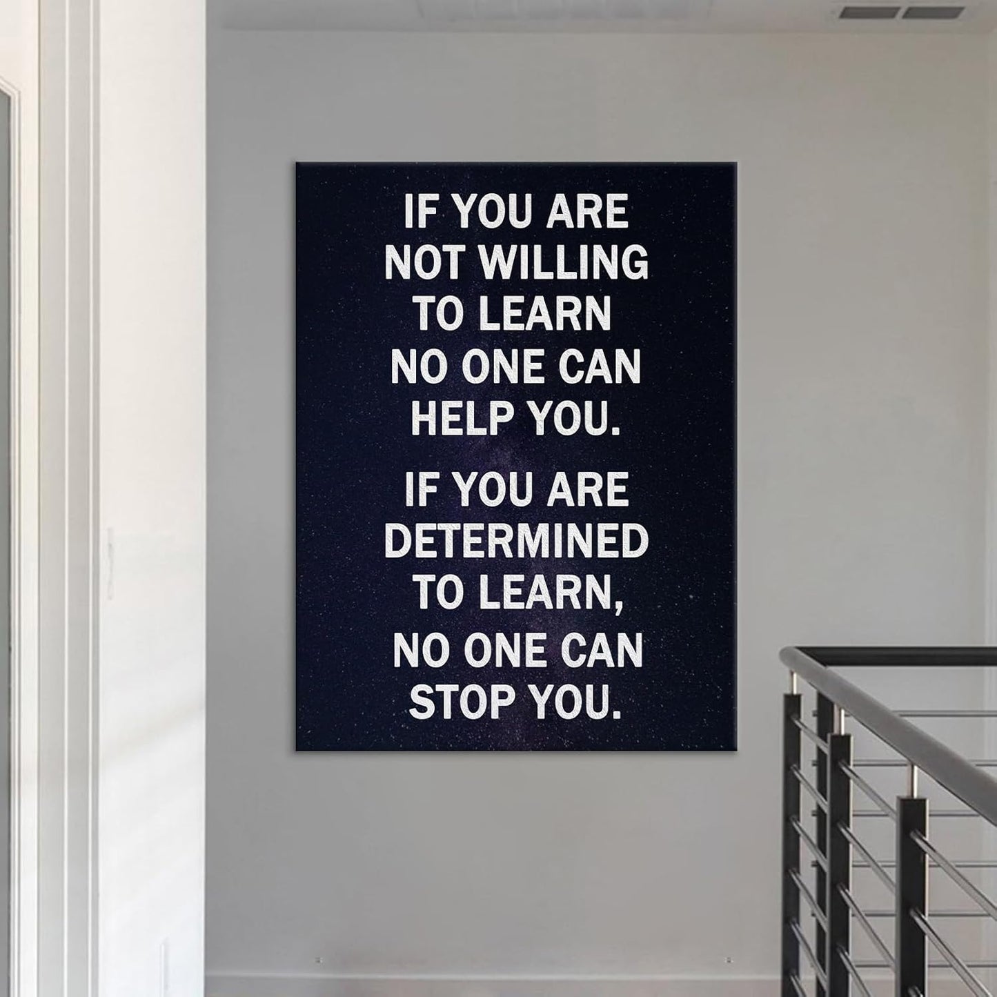 Determined Motivational Canvas Wall Art Large Size Inspirational Wall Decor Poster Print Positive Picture Painting Artwork for Modern Home Living Room Gym School Stretched and Framed [30''Wx 40''H]