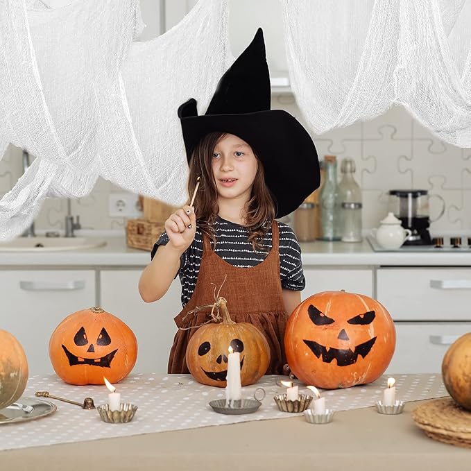 6 Pack Halloween White Creepy Cloth - Halloween Decorations Clearance - 30X72 Inch Spooky Fabric Cloth for Haunted House - Creepy and Spooky Halloween Decorations for Party Outdoor Or Indoor