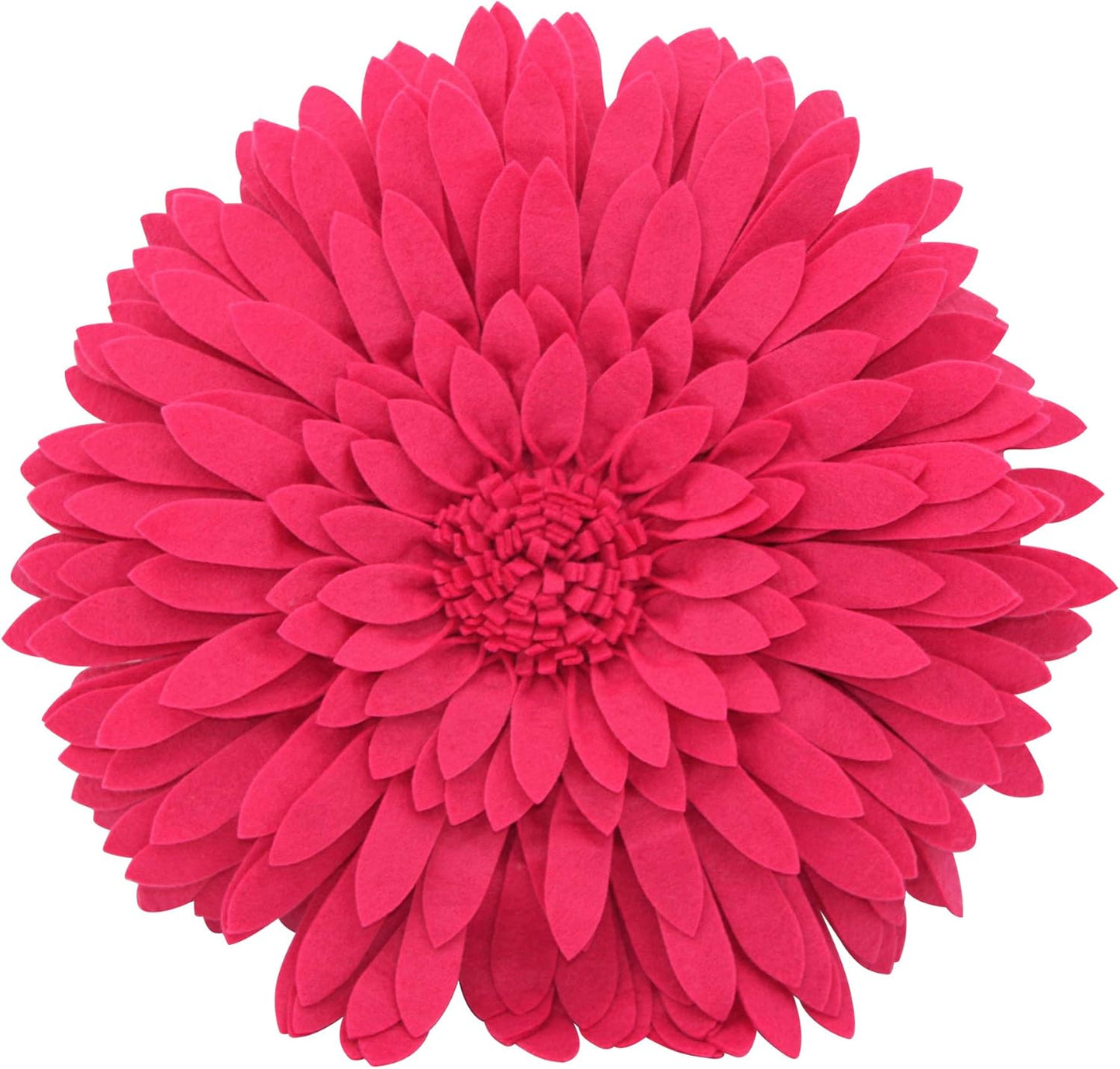 Contempo Lifestyles 3D Daisy Flower Decorative Pillow, Solid Fuchsia, 18" Flower, 16" Pillow with Insert