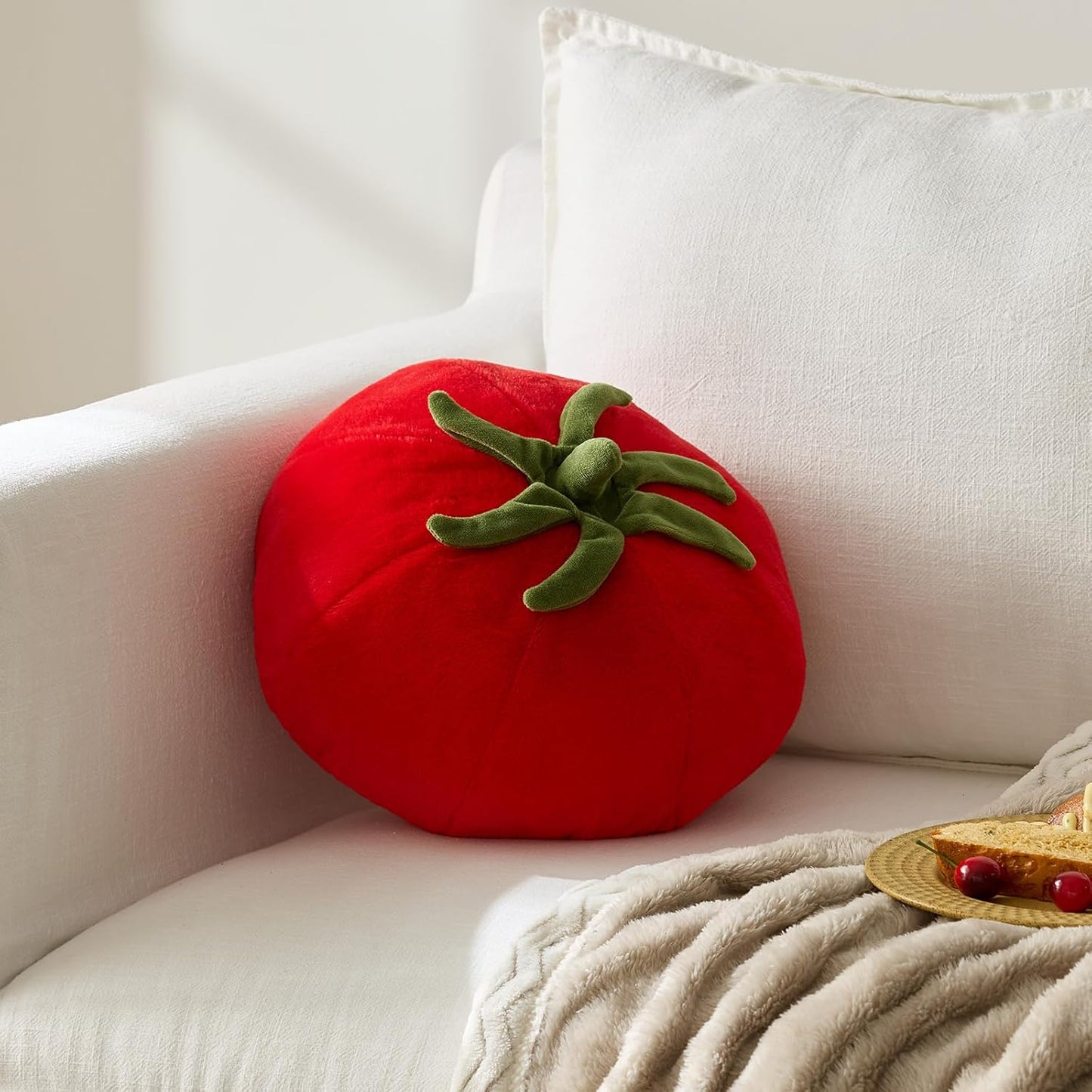 GIGIZAZA Cute Throw Pillows Tomato Red Pillows Decorative Aesthetic Fun Pillow Bedroom Cushions Unique Farmhouse Couch Throw Pillow 12 Inch Funky Fruit Pillows