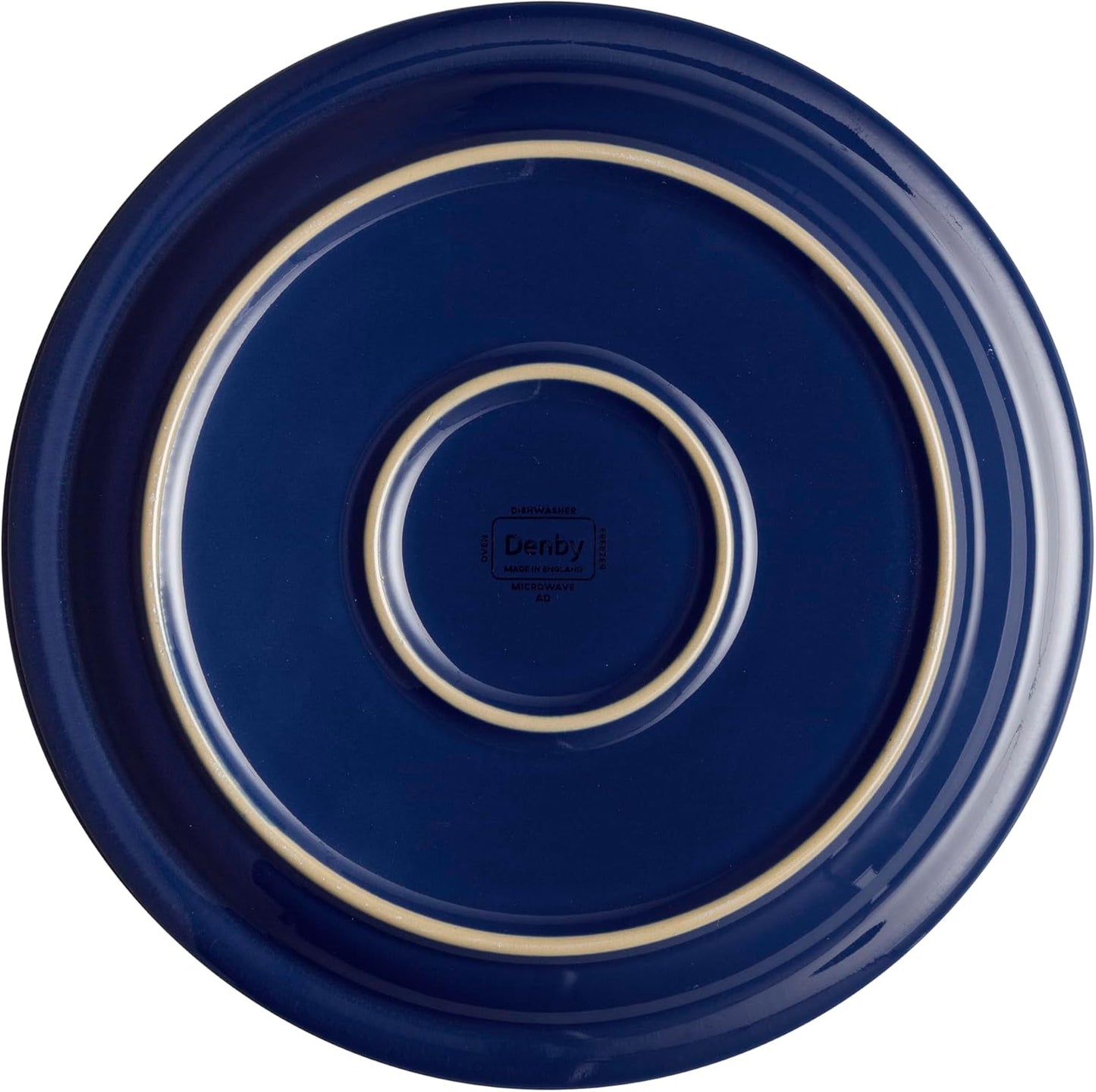 Denby - Elements Dark Blue Medium Plates Set of 4 - Contemporary Design - Ceramic Stoneware Tableware - Dishwasher & Microwave Safe - 8.6in Scratch Resistant Everyday Lunch, Salad Plates