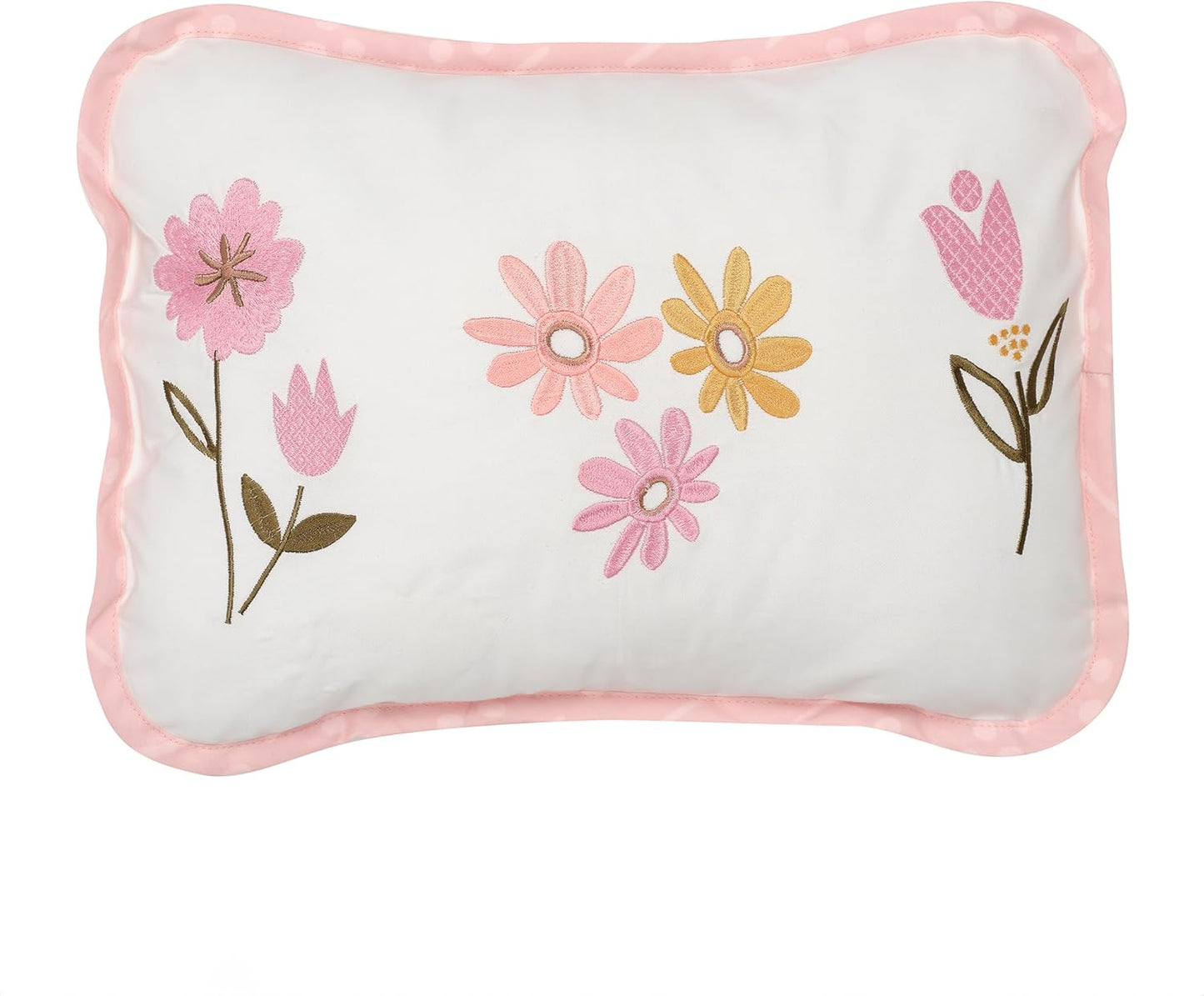 Lambs & Ivy Little Garden Luxury Embroidered Floral Decorative Throw Pillow