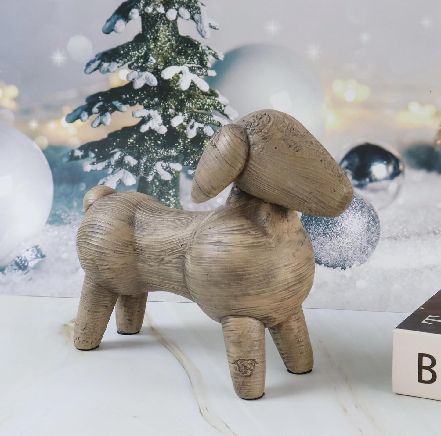 Hymmah Dog Home Decor Statue Rustic Home Decorations for Living Room, Boho Sculpture Resin Animal Collectible Figurines for Indoor Decor