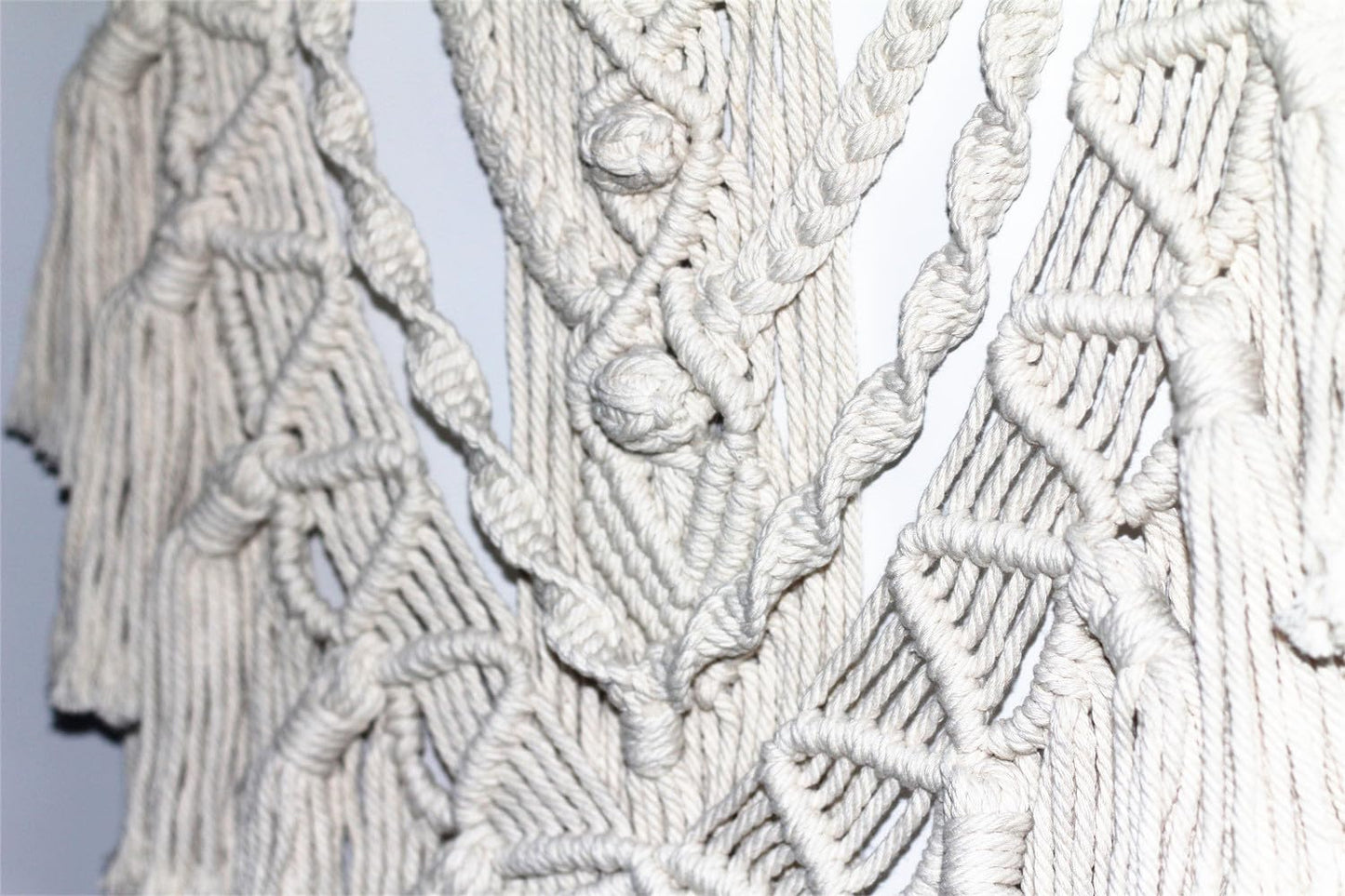 BMIDRUT Macrame Woven Wall Hanging Tapestry Boho Wall Art Handmade Macrame Tapestry for Wedding Bedroom Living Room Background Wall 17x30 Inch