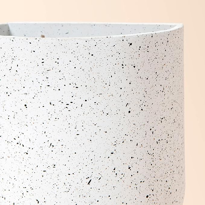 LA Jolie Muse Wall Hanging Planters for Indoor Plants，Hanging Flower Pots for Air Plants Succulent, Set of 2, 5.7L*4.1W*7H, Speckled White