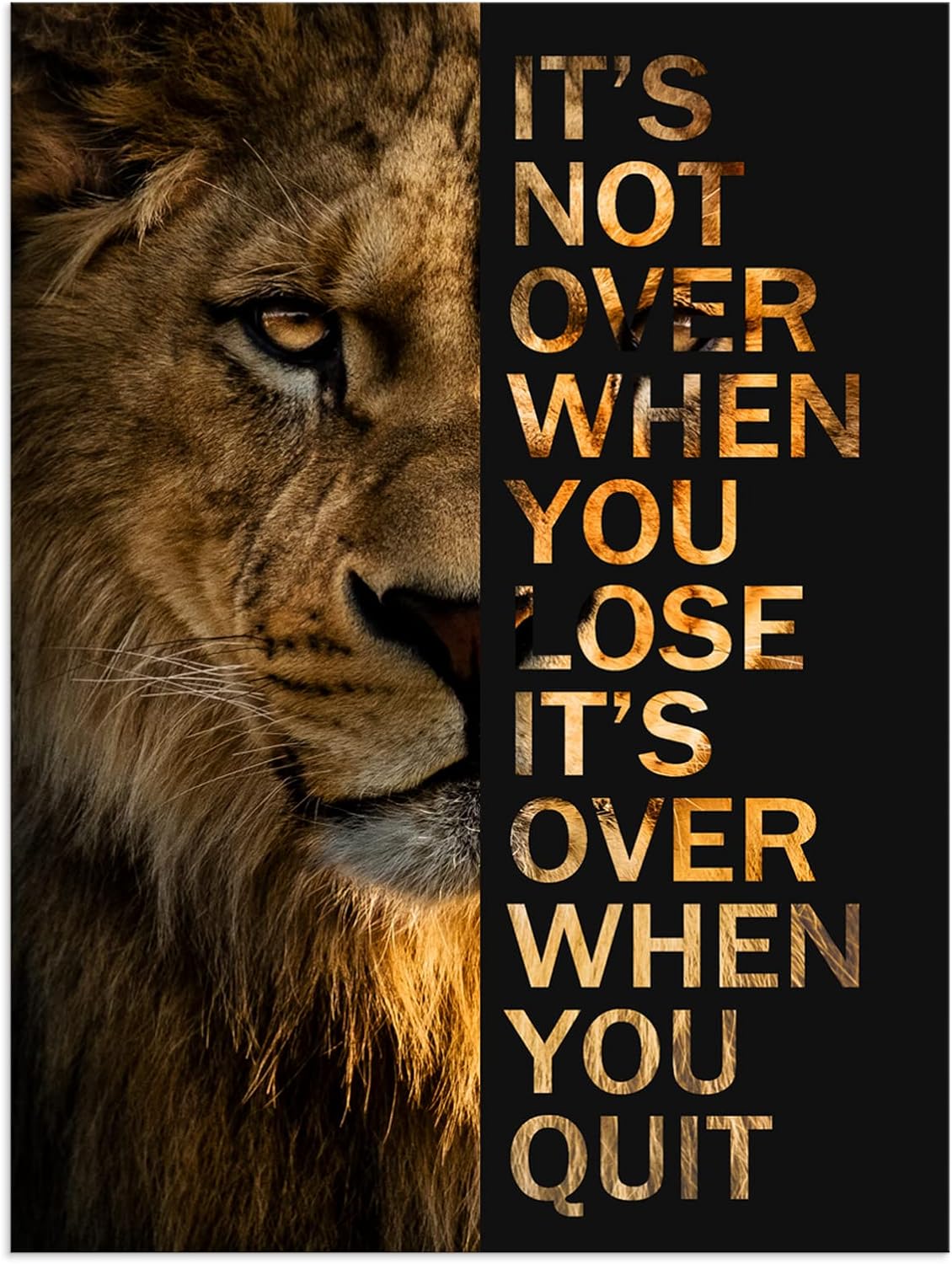 Inspirational Lion Wall Art Picture Entrepreneur Quotes Motivational Animal Painting Poster Print Canvas Wall Artwork for Bedroom Living Room Office Decor Frame Ready to Hang[18" W x 24" H]