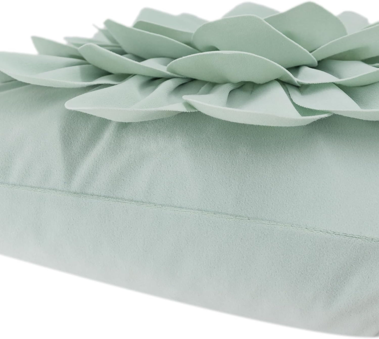 Decorative 3D Flower Throw Pillow Covers Handmade Pillowcases for Sofa Bed Home Room Decor 18 x 18 Inch Apple Green