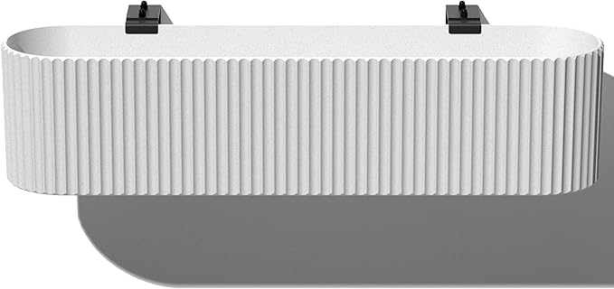 Veradek Demi Series Railing Planter - Hanging Planter Box for Windowsill/Balcony | Plastic-Stone Composite w/Railing Bracket | Modern Décor for Flowers