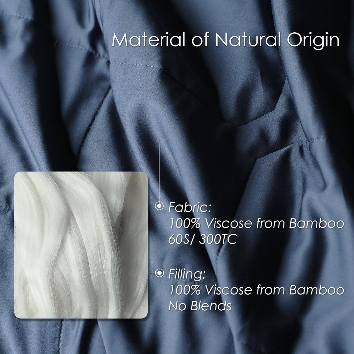 EP Mode Lightweight Quilt Blanket for Summer, Viscose from Bamboo Fabric & Filling, Natural, Breathable & Machine Washable- Navy Blue, King