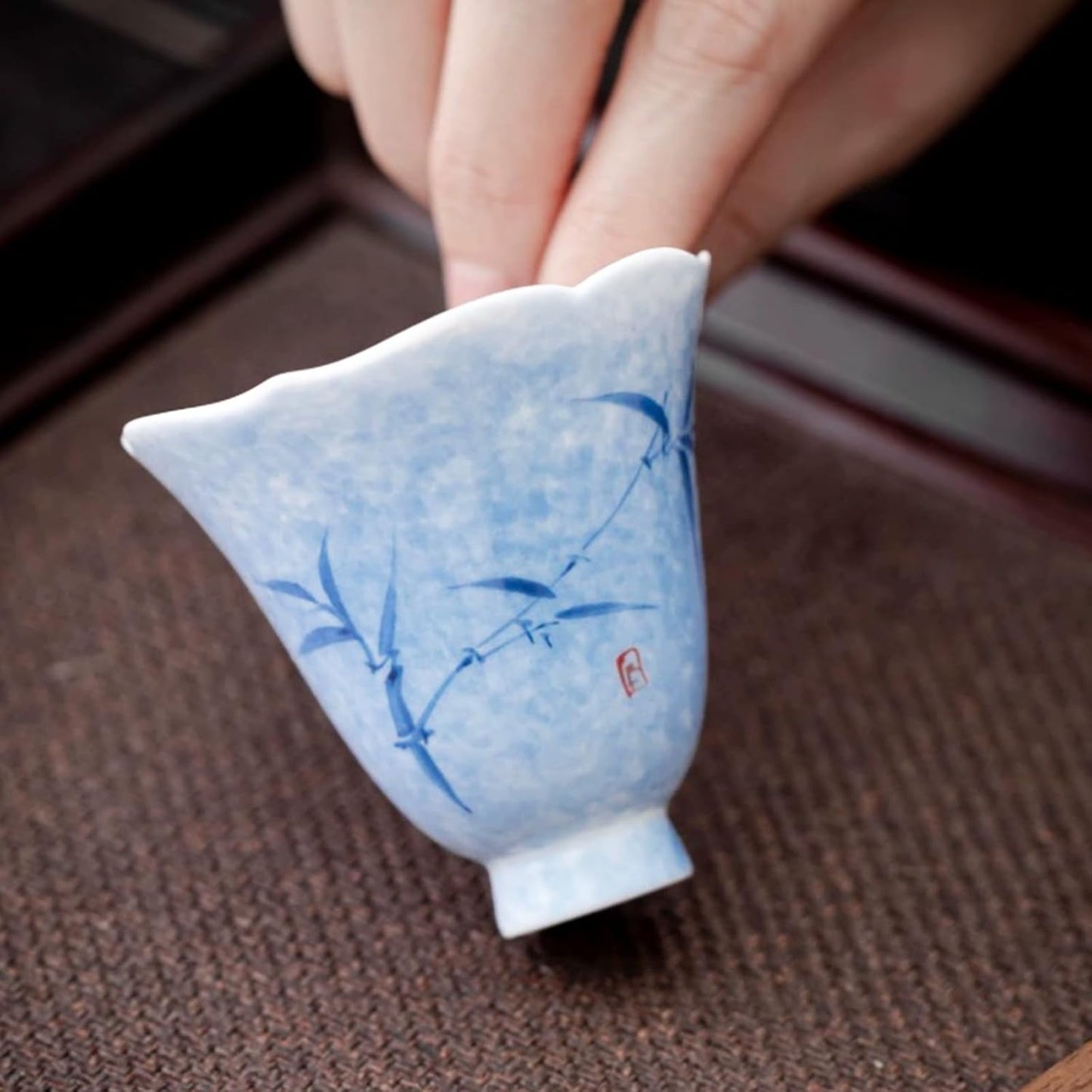 KAMMAK Ceramic Tea Cups Small, Cute Vintage Coffee Cup Set of 2, Porcelain Teacups Espresso Mug, 2.4oz Hand Painted Chinese Afternoon Tea Party Mugs, Birthday Gift for Women Men, Spring Beauty