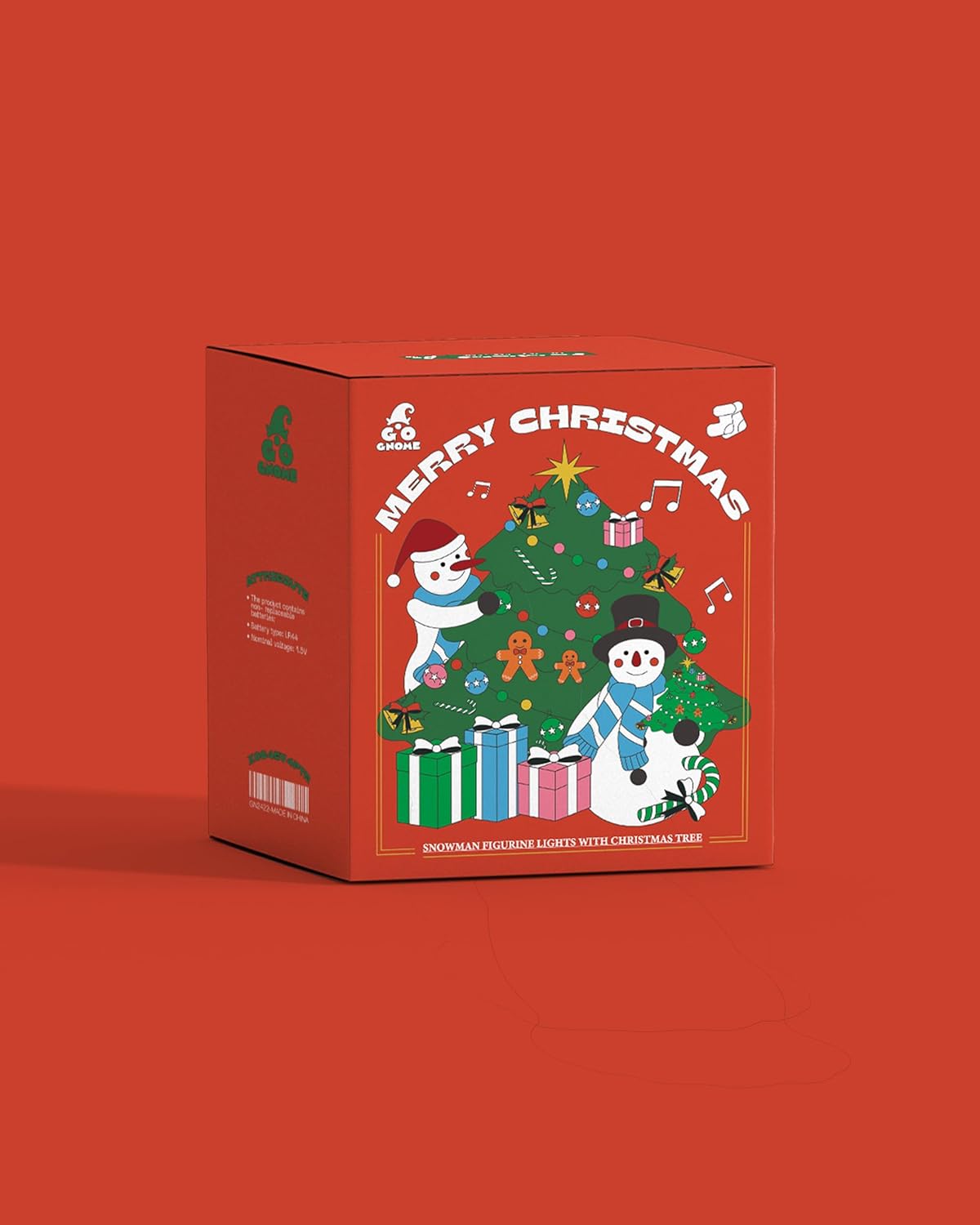 Duo 5'' Resin Snowman Figurines with Lighted Christmas Tree Wreath - Christmas Decorations Indoor Snowman Decor Ornaments Centerpiece - Winter Holiday (Snowmen)