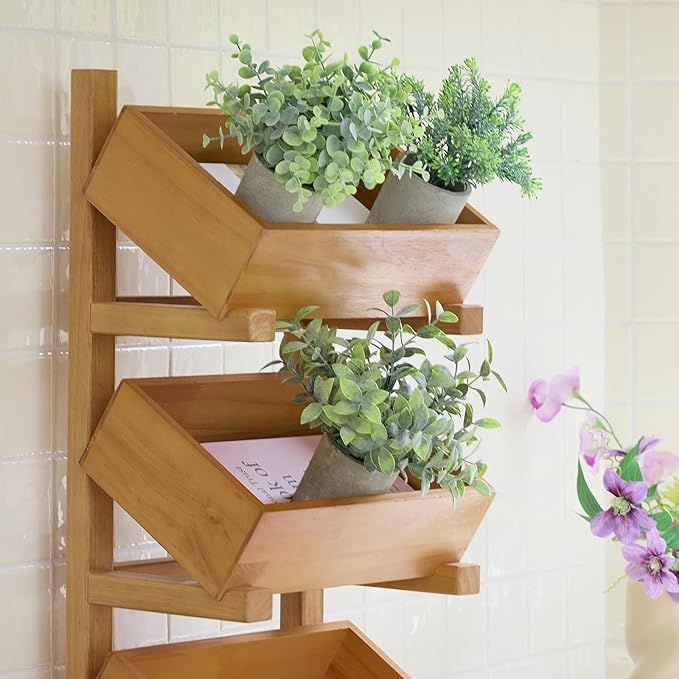 3 Pack Fake Potted Plants Small Artificial Plastic Eucalyptus Topiaries Lifelike Faux Plants for Home Office Coffee Room Desk Decor